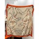Repliche Perfette Sciarpa reversibile in cashmere Hermès con motivo a cavallo che salta 140 Organge Imitazioni False Online