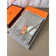 Repliche Perfette Scialle reversibile classico in cashmere bicolore Hermès 70 x 200 Grigio Imitazioni False Online