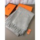 Repliche Perfette Scialle reversibile classico in cashmere bicolore Hermès 70 x 200 Grigio Imitazioni False Online