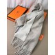 Repliche Perfette Scialle reversibile classico in cashmere bicolore Hermès 70 x 200 Grigio Imitazioni False Online