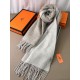 Repliche Perfette Scialle reversibile classico in cashmere bicolore Hermès 70 x 200 Grigio Imitazioni False Online