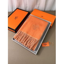 Repliche Perfette Scialle reversibile classico in cashmere bicolore Hermès 70 x 200 Arancione Imitazioni False Online