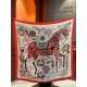 Repliche Perfette Sciarpa quadrata reversibile in velluto colorato Hermès 140 cm Rosso Imitazioni False Online