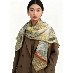 Repliche Perfette Scialle Hermès Premium in seta e cashmere tono su tono double face 140 03 Imitazioni False Online