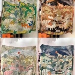 Repliche Perfette Scialle Hermès Premium in seta e cashmere tono su tono double face 140 03 Imitazioni False Online