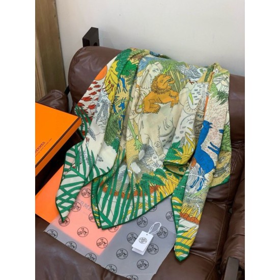 Repliche Perfette Scialle Hermès Premium in seta e cashmere tono su tono double face 140 02 Imitazioni False Online