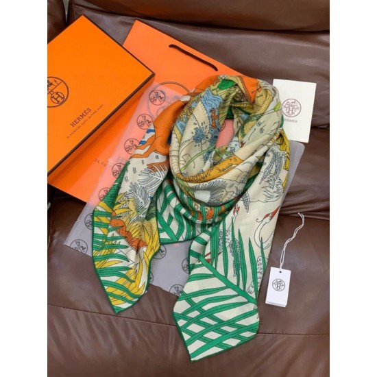 Repliche Perfette Scialle Hermès Premium in seta e cashmere tono su tono double face 140 02 Imitazioni False Online