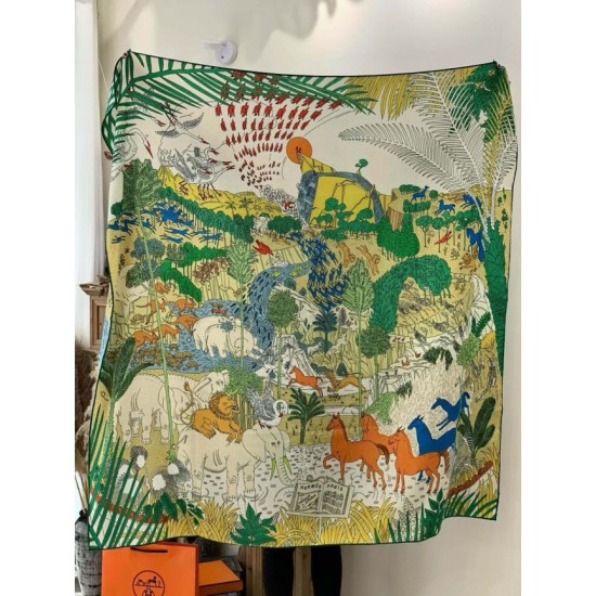 Repliche Perfette Scialle Hermès Premium in seta e cashmere tono su tono double face 140 02 Imitazioni False Online