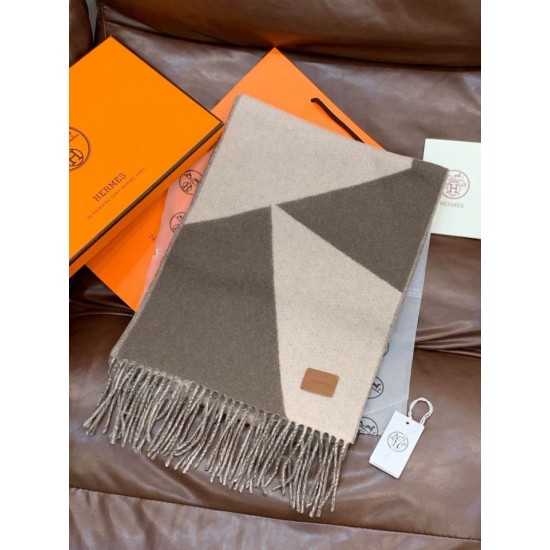 Repliche Perfette Sciarpa Hermès in cashmere sfumato multicolore da coppia 32 x 190 Grigio Imitazioni False Online