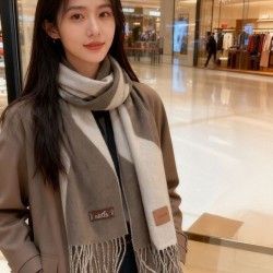 Repliche Perfette Sciarpa Hermès in cashmere sfumato multicolore da coppia 32 x 190 Grigio Imitazioni False Online
