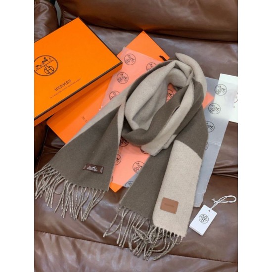 Repliche Perfette Sciarpa Hermès in cashmere sfumato multicolore da coppia 32 x 190 Grigio Imitazioni False Online