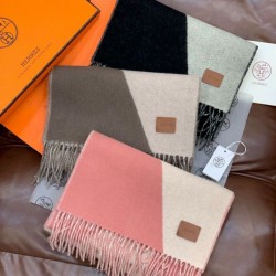 Repliche Perfette Sciarpa Hermès in cashmere sfumato multicolore da coppia 32 x 190 Grigio Imitazioni False Online