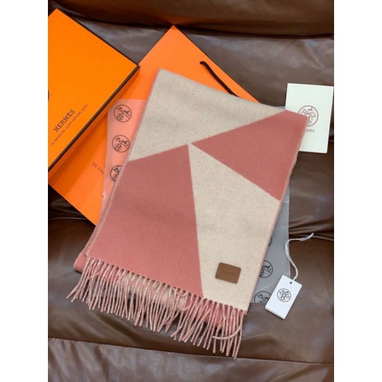 Repliche Perfette Sciarpa Hermès in cashmere sfumato multicolore da coppia 32 x 190 Rosa Imitazioni False Online