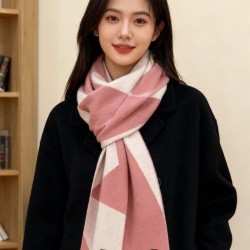 Repliche Perfette Sciarpa Hermès in cashmere sfumato multicolore da coppia 32 x 190 Rosa Imitazioni False Online