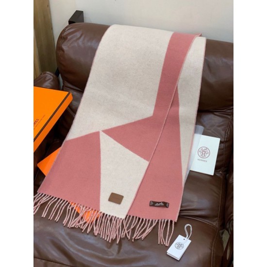 Repliche Perfette Sciarpa Hermès in cashmere sfumato multicolore da coppia 32 x 190 Rosa Imitazioni False Online
