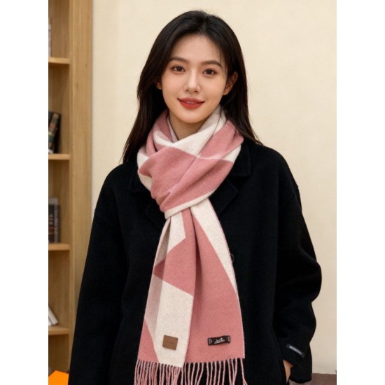 Repliche Perfette Sciarpa Hermès in cashmere sfumato multicolore da coppia 32 x 190 Rosa Imitazioni False Online
