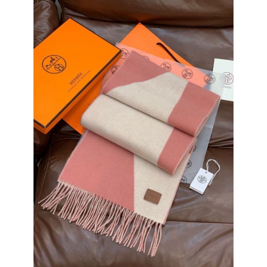 Repliche Perfette Sciarpa Hermès in cashmere sfumato multicolore da coppia 32 x 190 Rosa Imitazioni False Online