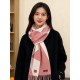 Repliche Perfette Sciarpa Hermès in cashmere sfumato multicolore da coppia 32 x 190 Rosa Imitazioni False Online