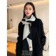 Repliche Perfette Sciarpa Hermès in cashmere sfumato multicolore da coppia 32 x 190 Nero Imitazioni False Online