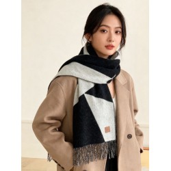 Repliche Perfette Sciarpa Hermès in cashmere sfumato multicolore da coppia 32 x 190 Nero Imitazioni False Online