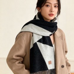 Repliche Perfette Sciarpa Hermès in cashmere sfumato multicolore da coppia 32 x 190 Nero Imitazioni False Online
