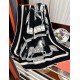 Repliche Perfette Fazzoletto reversibile in seta e cashmere Hermès 135 Nero Imitazioni False Online