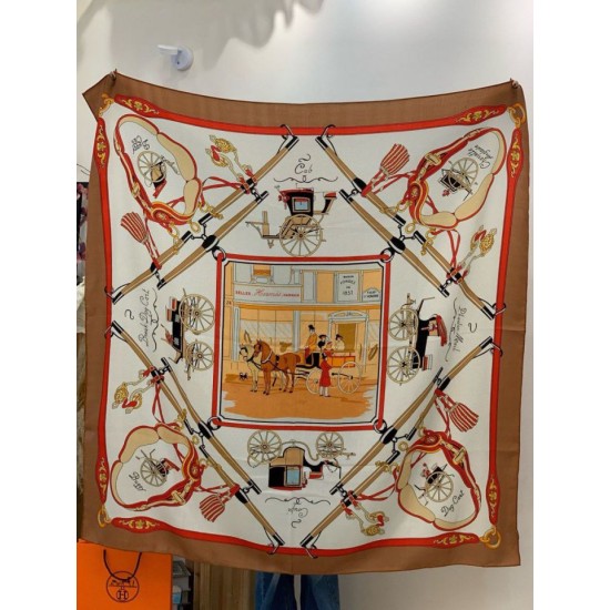 Repliche Perfette Sciarpa quadrata reversibile in cashmere Hermès 140 Arancione Imitazioni False Online