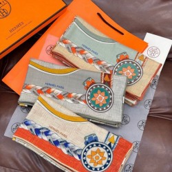 Repliche Perfette Sciarpa quadrata reversibile in velluto Hermès 140 Arancione Imitazioni False Online
