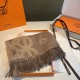Repliche Perfette Sciarpa classica reversibile in lana d'agnello Hermès 35 x 200 Marrone Imitazioni False Online