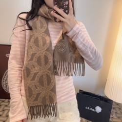 Repliche Perfette Sciarpa classica reversibile in lana d'agnello Hermès 35 x 200 Marrone Imitazioni False Online