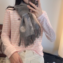 Repliche Perfette Sciarpa classica reversibile in lana d'agnello Hermès 35 x 200 Grigio Imitazioni False Online