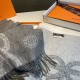 Repliche Perfette Sciarpa classica reversibile in lana d'agnello Hermès 35 x 200 Grigio Imitazioni False Online