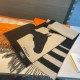Repliche Perfette Sciarpa Hermès Horse in cashmere 30 x 140 cm Nero Imitazioni False Online