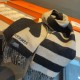 Repliche Perfette Sciarpa Hermès Horse in cashmere 30 x 140 cm Nero Imitazioni False Online