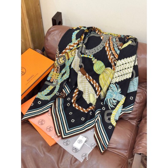 Replica Foulard quadrato in velluto intrecciato a mano Hermès, 140 nero Fallate Outlet Online Italia Repliche Perfette Foulard quadrato in velluto intrecciato a mano Hermès, 140 nero Imitazioni False Online