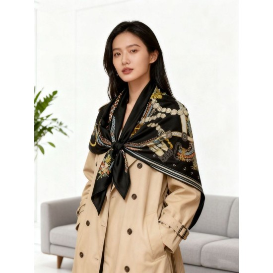 Replica Foulard quadrato in velluto intrecciato a mano Hermès, 140 nero Fallate Outlet Online Italia Repliche Perfette Foulard quadrato in velluto intrecciato a mano Hermès, 140 nero Imitazioni False Online