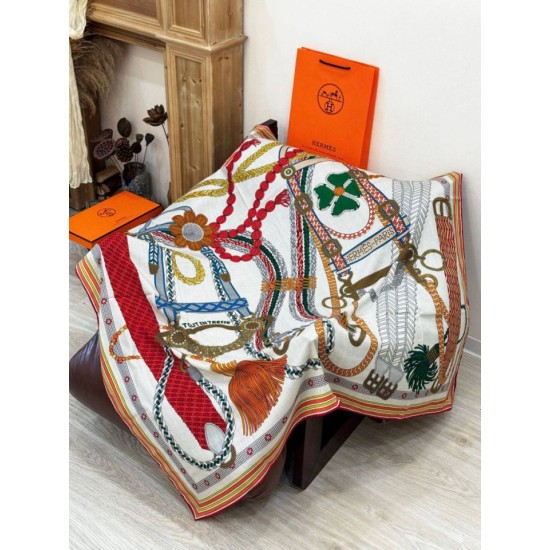 Repliche Perfette Foulard quadrato in velluto intrecciato a mano Hermès, 140 arancione Imitazioni False Online