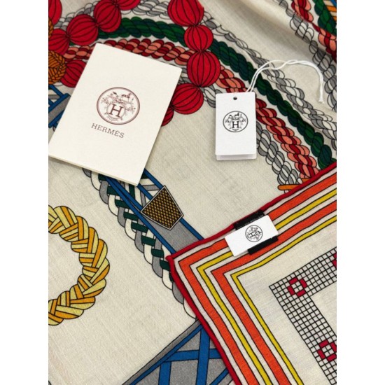 Repliche Perfette Foulard quadrato in velluto intrecciato a mano Hermès, 140 arancione Imitazioni False Online