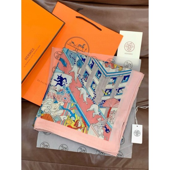 Replica Sciarpa reversibile in cashmere Hermès Animal City, 140 rosa Fallate Outlet Online Italia Repliche Perfette Sciarpa reversibile in cashmere Hermès Animal City, 140 rosa Imitazioni False Online