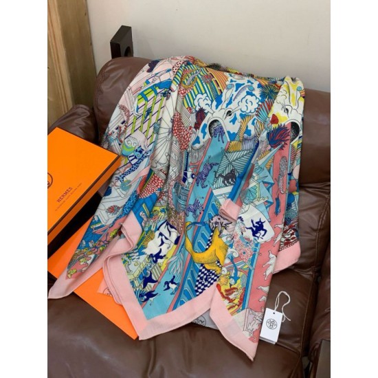 Replica Sciarpa reversibile in cashmere Hermès Animal City, 140 rosa Fallate Outlet Online Italia Repliche Perfette Sciarpa reversibile in cashmere Hermès Animal City, 140 rosa Imitazioni False Online