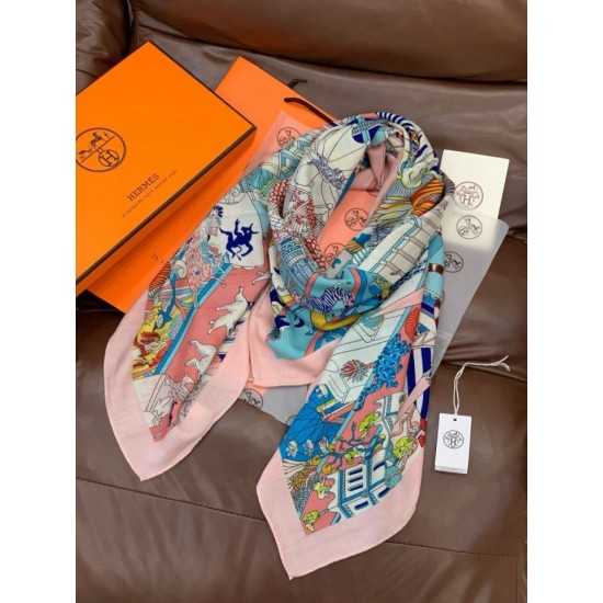 Replica Sciarpa reversibile in cashmere Hermès Animal City, 140 rosa Fallate Outlet Online Italia Repliche Perfette Sciarpa reversibile in cashmere Hermès Animal City, 140 rosa Imitazioni False Online