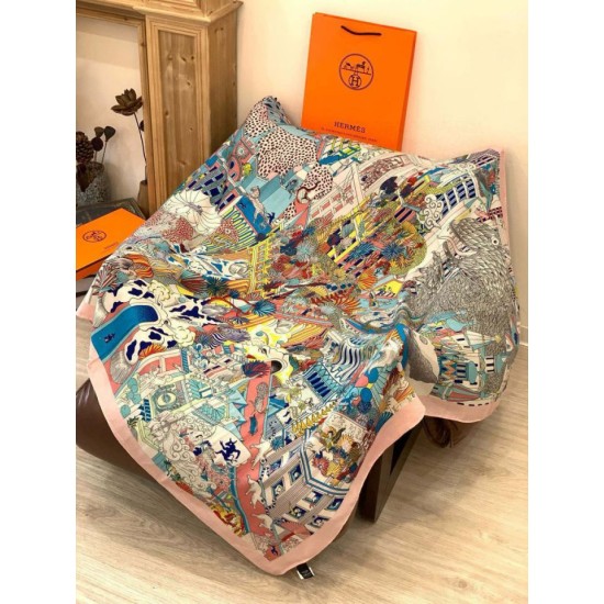 Replica Sciarpa reversibile in cashmere Hermès Animal City, 140 rosa Fallate Outlet Online Italia Repliche Perfette Sciarpa reversibile in cashmere Hermès Animal City, 140 rosa Imitazioni False Online