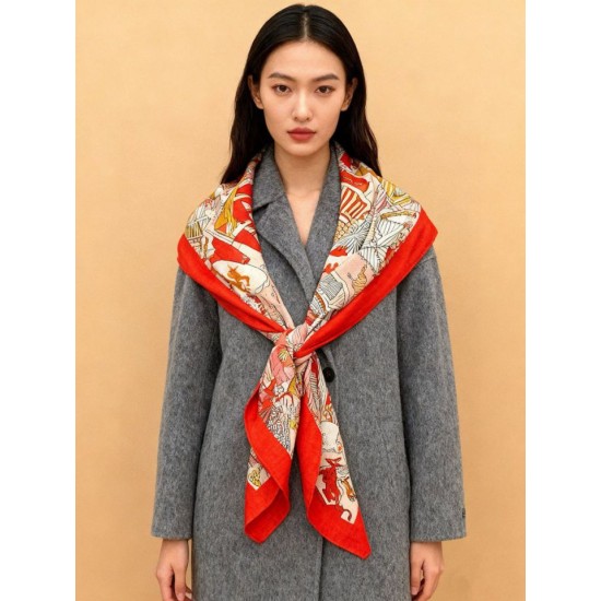 Replica Sciarpa reversibile in cashmere Hermès Animal City, 140 rosso Fallate Outlet Online Italia Repliche Perfette Sciarpa reversibile in cashmere Hermès Animal City, 140 rosso Imitazioni False Online