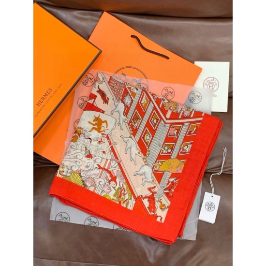 Replica Sciarpa reversibile in cashmere Hermès Animal City, 140 rosso Fallate Outlet Online Italia Repliche Perfette Sciarpa reversibile in cashmere Hermès Animal City, 140 rosso Imitazioni False Online