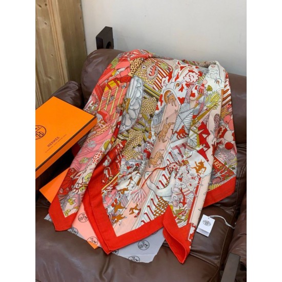 Replica Sciarpa reversibile in cashmere Hermès Animal City, 140 rosso Fallate Outlet Online Italia Repliche Perfette Sciarpa reversibile in cashmere Hermès Animal City, 140 rosso Imitazioni False Online