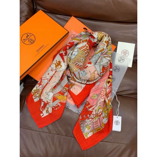 Replica Sciarpa reversibile in cashmere Hermès Animal City, 140 rosso Fallate Outlet Online Italia Repliche Perfette Sciarpa reversibile in cashmere Hermès Animal City, 140 rosso Imitazioni False Online