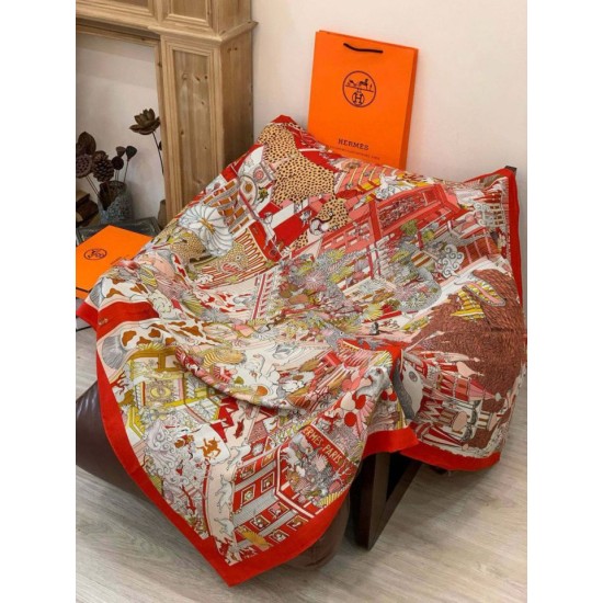 Replica Sciarpa reversibile in cashmere Hermès Animal City, 140 rosso Fallate Outlet Online Italia Repliche Perfette Sciarpa reversibile in cashmere Hermès Animal City, 140 rosso Imitazioni False Online
