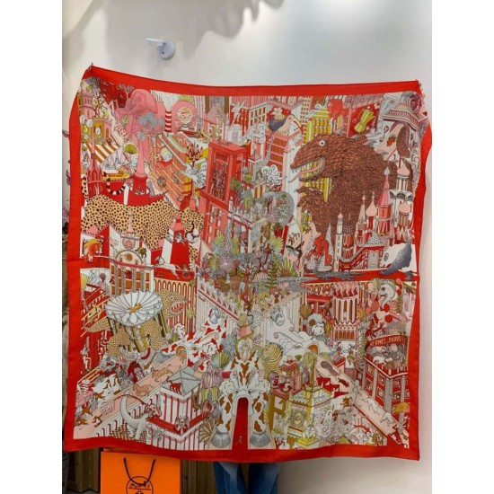 Replica Sciarpa reversibile in cashmere Hermès Animal City, 140 rosso Fallate Outlet Online Italia Repliche Perfette Sciarpa reversibile in cashmere Hermès Animal City, 140 rosso Imitazioni False Online