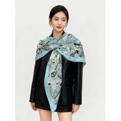 Repliche Perfette Sciarpa reversibile in cashmere Hermès Animal City, 140 blu Imitazioni False Online