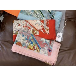 Repliche Perfette Sciarpa reversibile in cashmere Hermès Animal City, 140 blu Imitazioni False Online